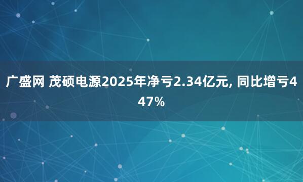 广盛网 茂硕电源2025年净亏2.34亿元, 同比增亏447%